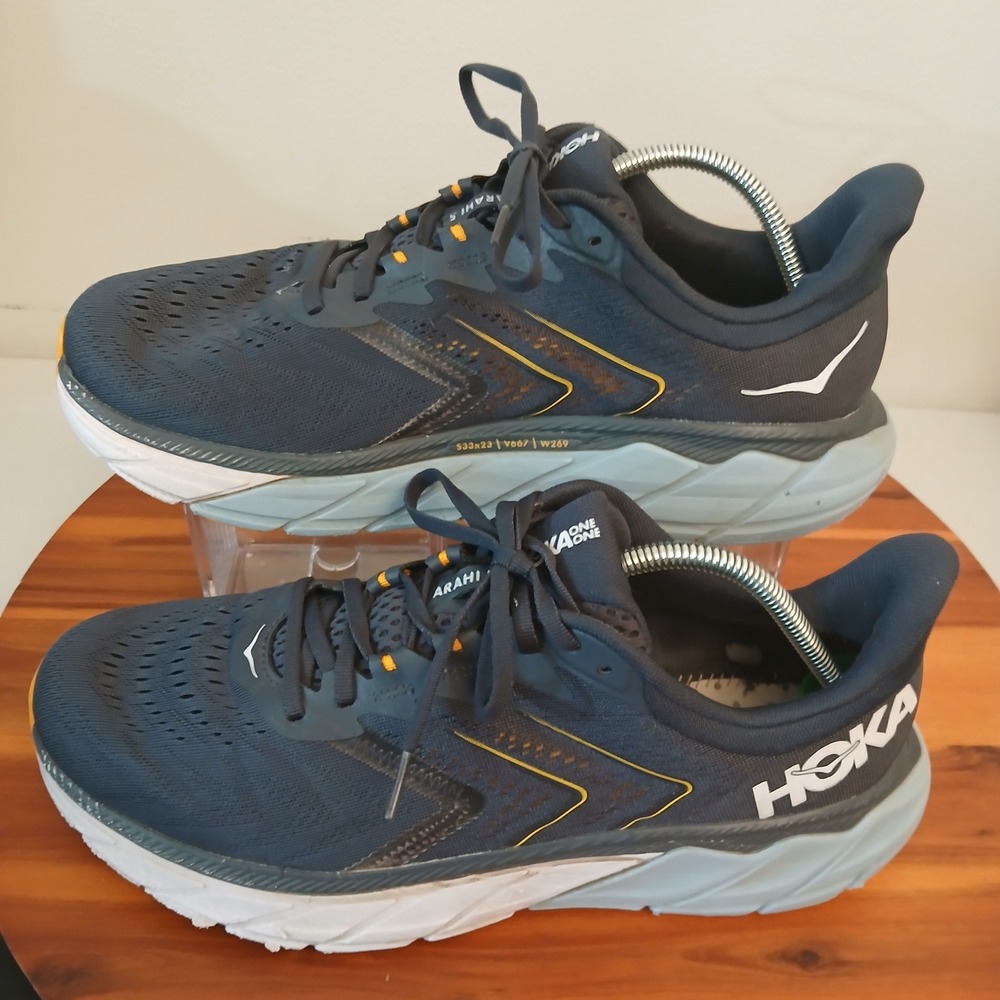 Hoka One One Arahi 5 Mens 11.5 Blue Running Shoes Sneakers 1115010 OBBF